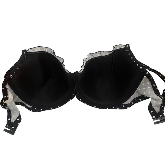 Pour Moi Swimwear Bikini Top US 34 I / UK 34 G Black & White Polka Dot Swim Bra - Picture 3 of 6